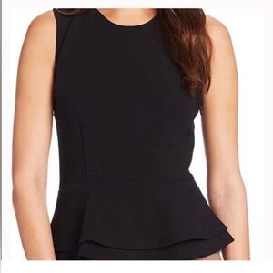 Joie Black Sleeveless Peplum Blouse